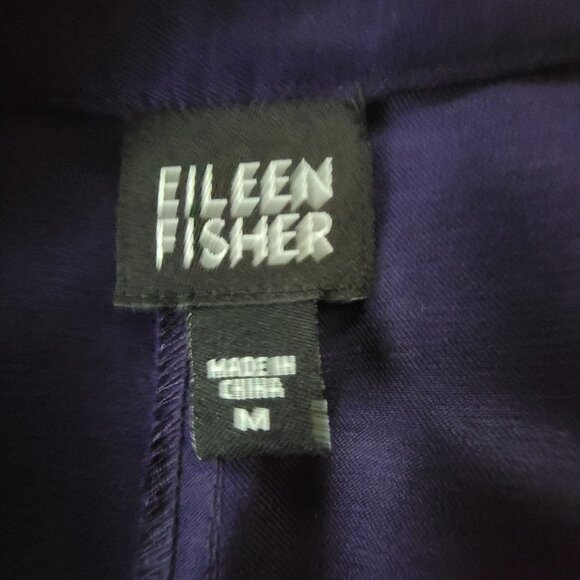 Eileen Fisher Womens Silk Wool Blend Pants M Purple Workwear Lightweight - Picture 8 of 16